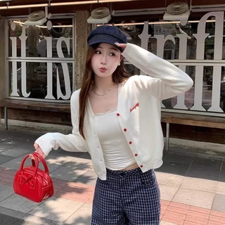 L.A Shop🌟พร้อมส่ง เสื้อคาร์ดิแกรนแขนยาว คาร์ดิแกน ผ้าไหมพรมน่ารักมากๆ สไตล์เกาหลี"Z-K117"