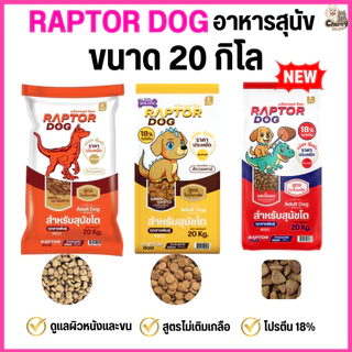 [[ ขนาด 20 KG ]] แร๊พเตอร์ด๊อก Raptor Dog อาหารสุนัขโต ไม่เติมเกลือ ขนาด 20 KG