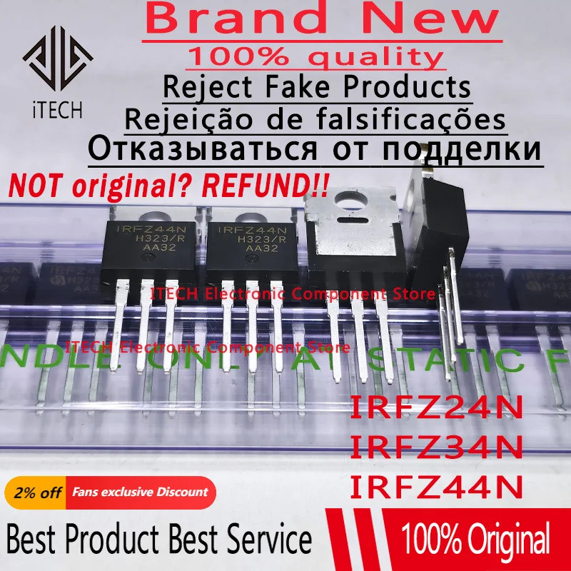 5PCS IRFZ44N IRFZ44 IRFZ44NPBF IRFZ24N IRFZ24 IRFZ34 IRFZ34N IRFZ24NPBF TO-220 Field Effect ทรานซิสเ