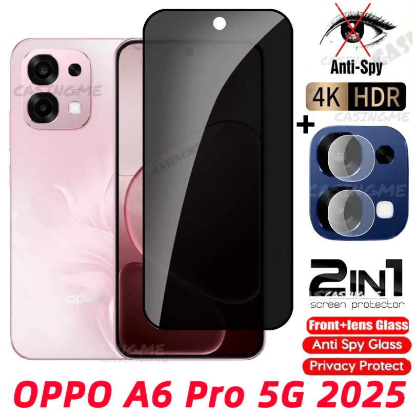 OPPO A6 Pro 5G 2025 กระจกนิรภัยส่วนตัว Anti-Spy คลุมทั้งหมดปกป้องหน้าจอ Anti Peek ฟิล์มความเป็นส่วนตัวสําหรับ OPPOA6Pro OPPO A6 A6x A6Pro A6 Pro A6t 4G 5G 2025 Anti Peek ฟิล์มความเป็นส่วนตัว