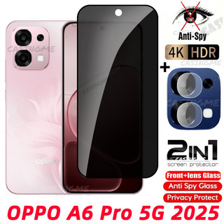 OPPO A6 Pro 5G 2025 กระจกนิรภัยส่วนตัว Anti-Spy คลุมทั้งหมดปกป้องหน้าจอ Anti Peek ฟิล์มความเป็นส่วนตัวสําหรับ OPPOA6Pro OPPO A6 A6x A6Pro A6 Pro A6t 4G 5G 2025 Anti Peek ฟิล์มความเป็นส่วนตัว
