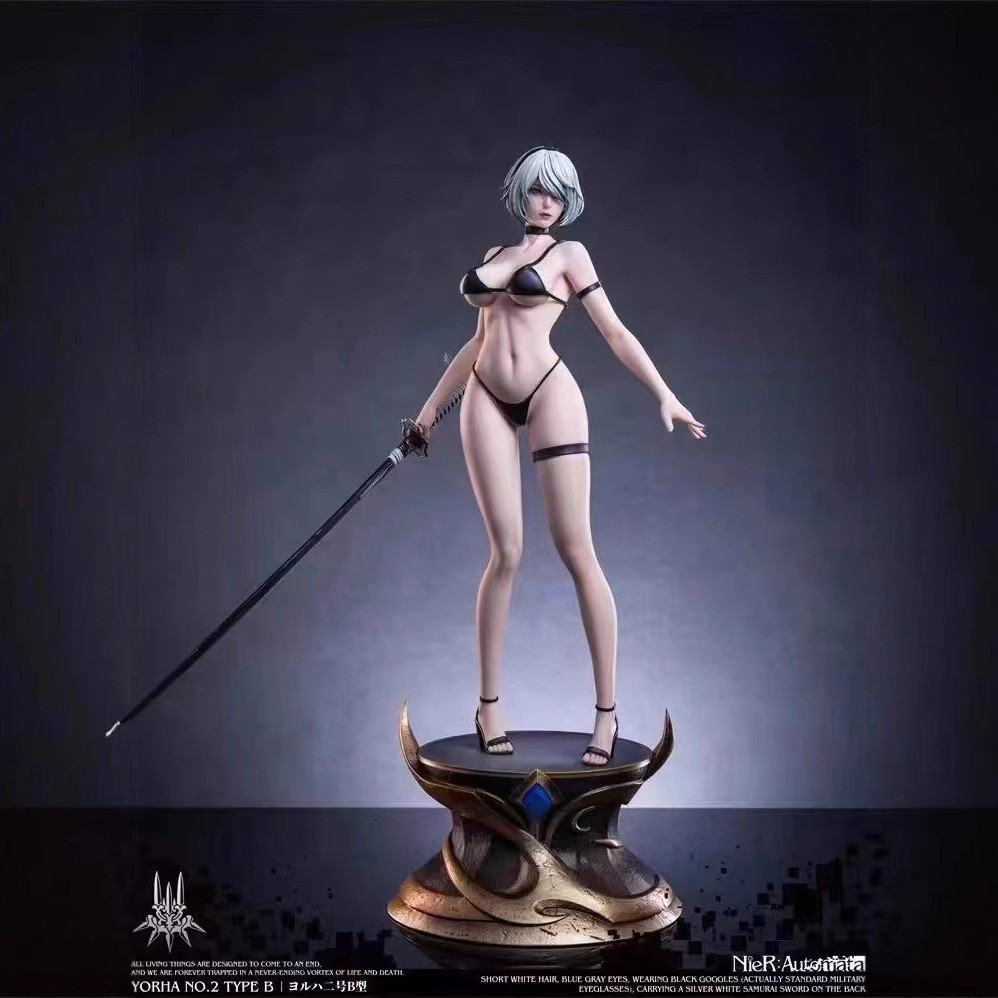 NieR Automata 1/4 Double Head Sculpt ชุดว่ายน้ํา 2B Double Head Sculpt รูปชุดของขวัญ