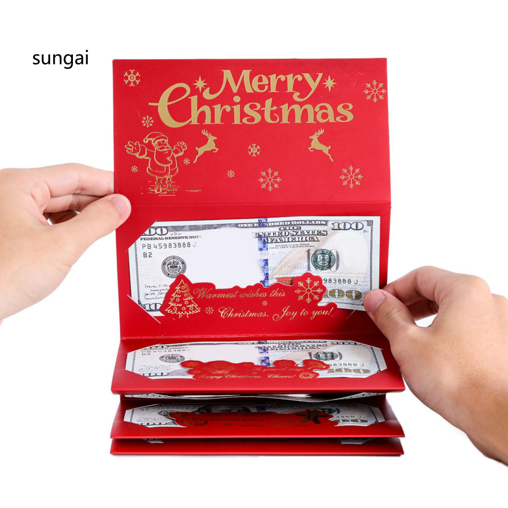 SUN_ Holiday Cash Holder Festive Money Holder 6-slot Christmas Cash Gift Envelope for Diy Holiday Gi