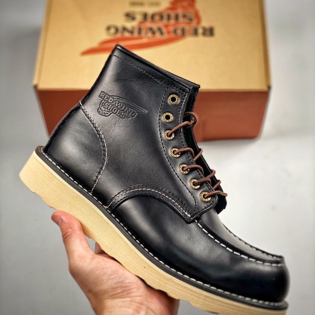 Men Red Wing Leather 875 Martin Boots High Tube หนังแท้