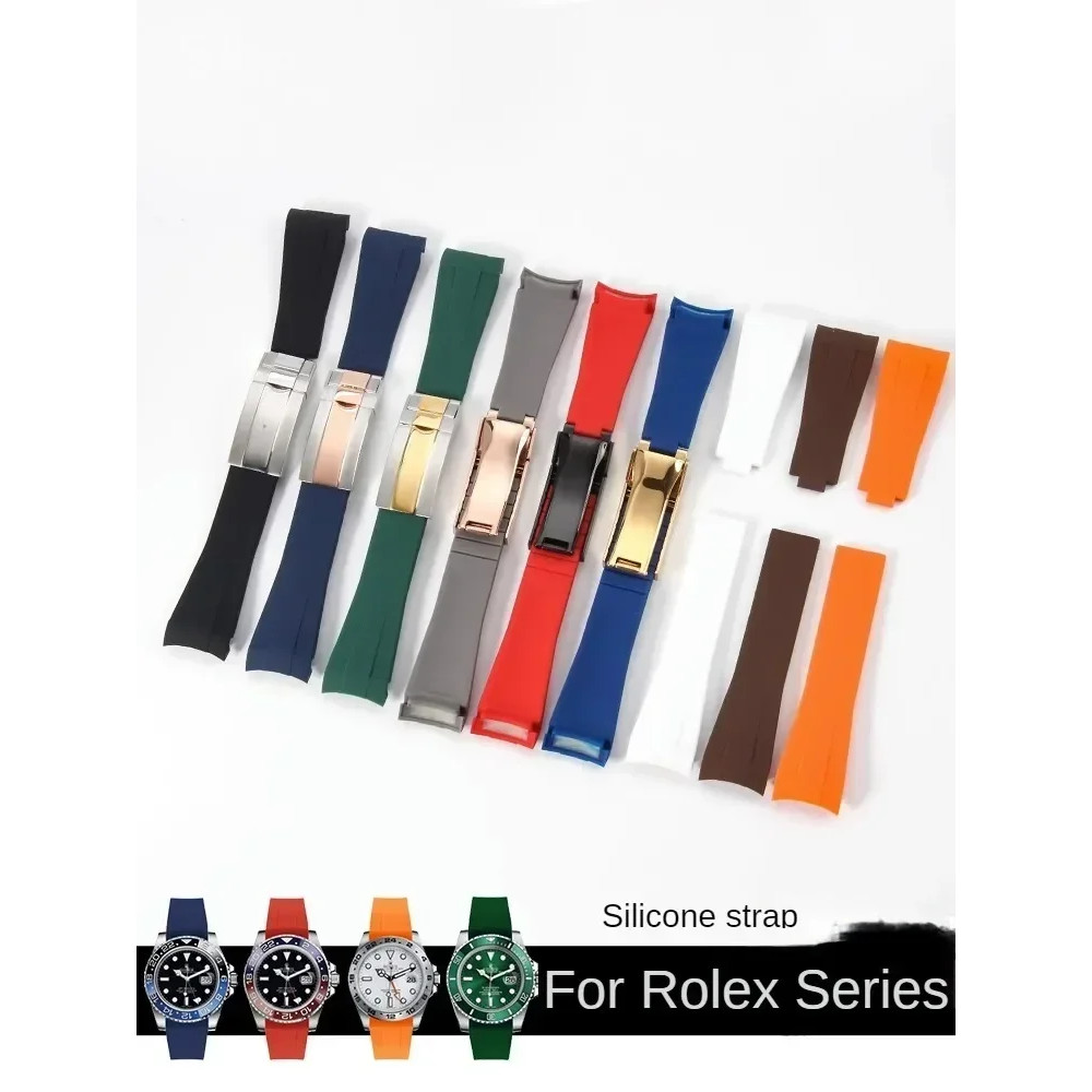 สายนาฬิกาสําหรับ Rolex DAYTONA SUBMARINER Yacht-Master GMT Explorer ซิลิโคน 20 มม.นาฬิกาอุปกรณ์เสริม