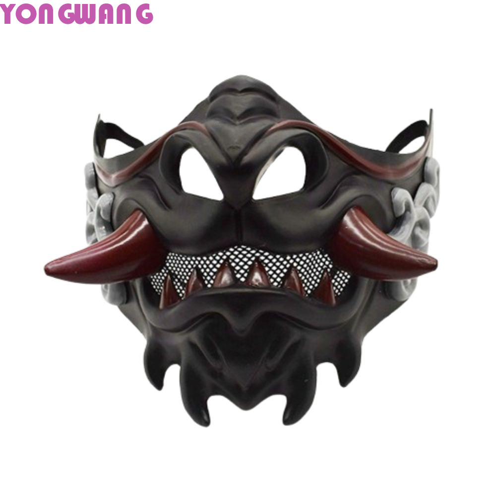 YONGWANG66HR คอสเพลย์สีแดง Prajna หน้ากาก,ฮาโลวีนแต่งตัว Samurai คอสเพลย์หน้ากาก, Creative Spooky คอ