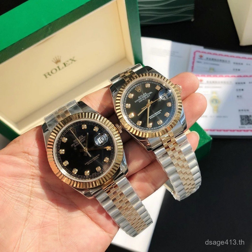 Ready Stock [รับประกันสินค้าช่องพิเศษสั่งซื้อฮ่องกง] ROLEX-ROLEX แบบบันทึก!36มม รูปแบบล่าสุด.ทองแท้ไ
