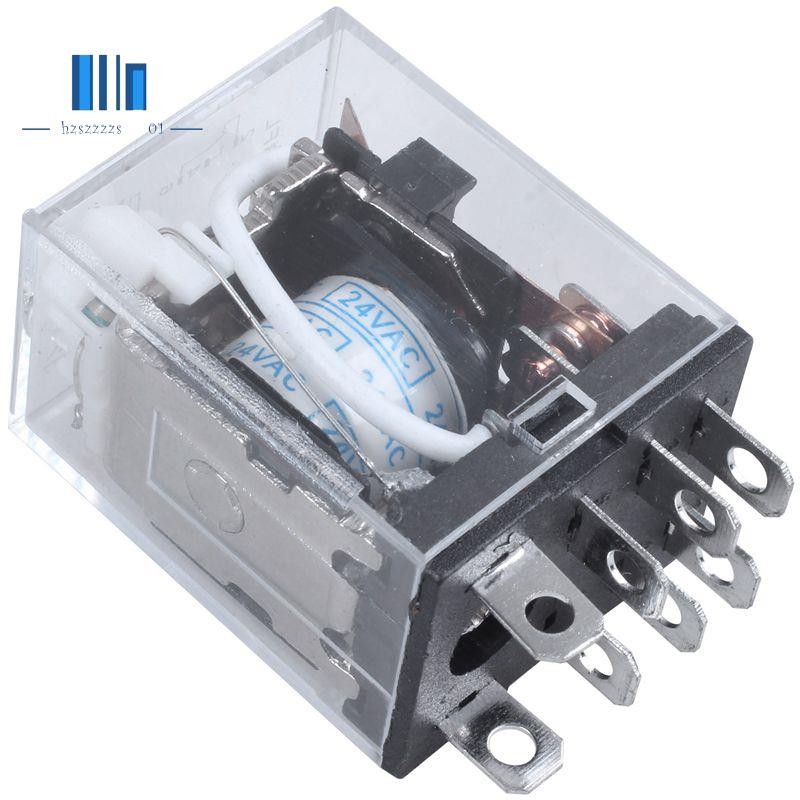 JQX-13F LY2 AC 24V คอยล์ 8-Pin DPDT รีเลย์แม่เหล็กไฟฟ้า LED สีแดง