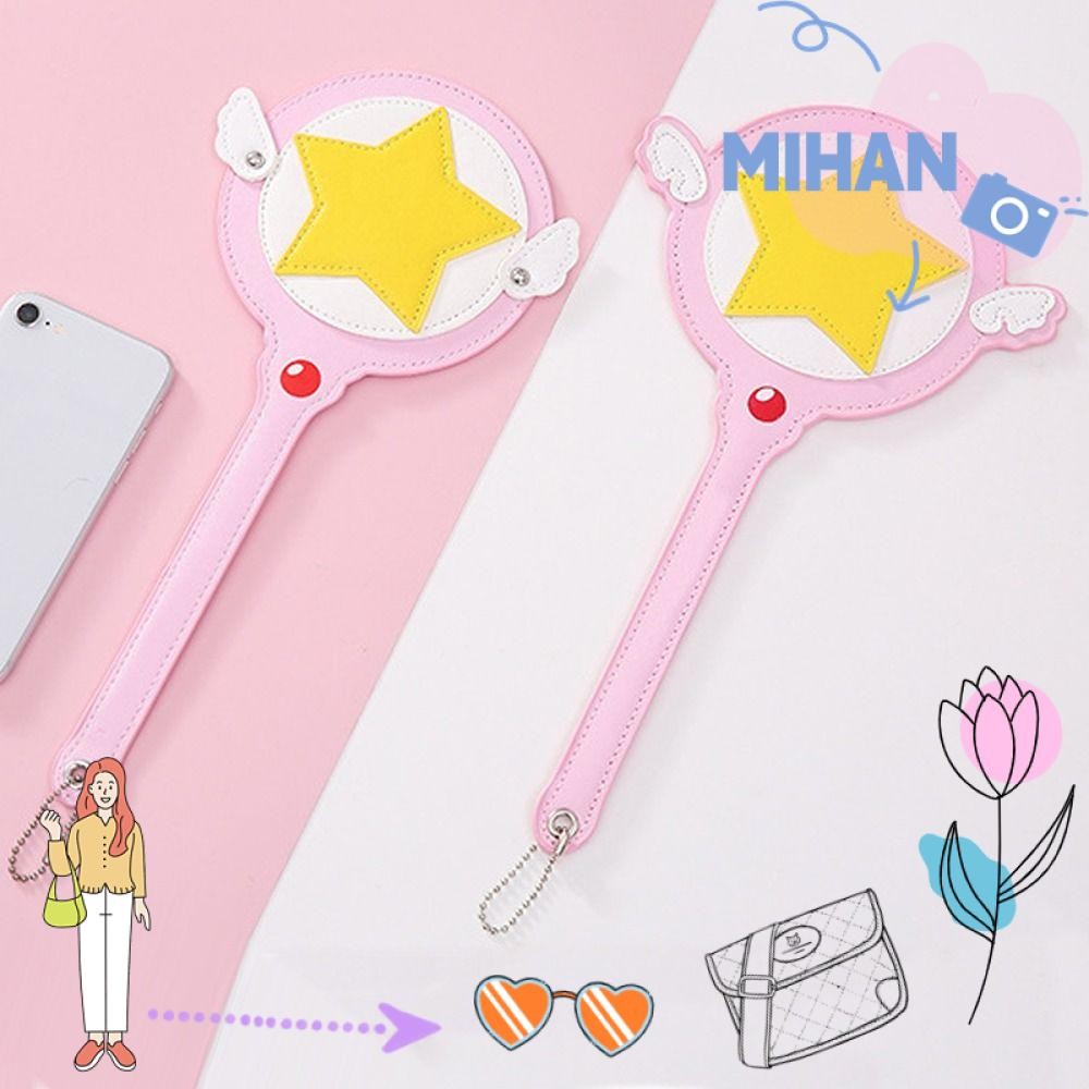 Mh Star Magic Wand Card Bag, Anime with Wings Card Cover, Cosplay Cute PU Leather Card Busway Card