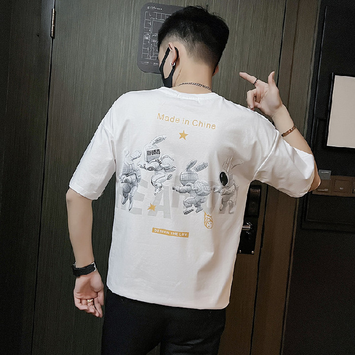 2025 NEW 2025 2022 Summer New Trendy Brand Ice Silk Short Sleeve Men's Top Thin T-Shirt Loose Fit Tr