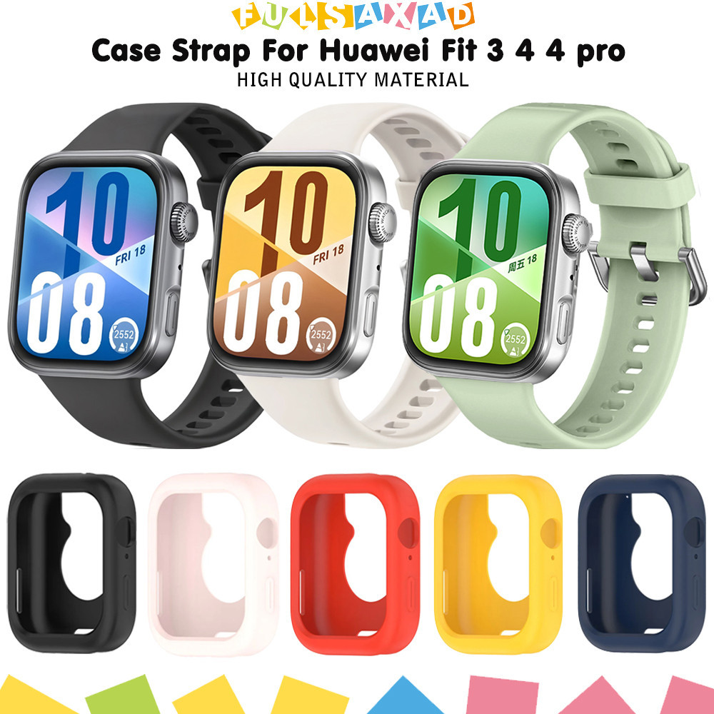 กรณีวงซิลิโคนกีฬาสำหรับ for Huawei Fit 3 4 4pro สายยางเปลี่ยนนุ่มปกป้องหน้าจอสำหรับ for Huawei Fit 3