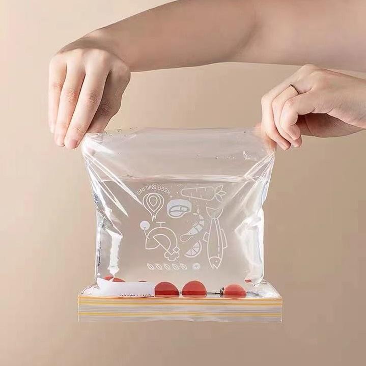 ThaiJOY ถุงเก็บอาหาร วัสดุ PE ปราศจาก BPA ถุงเก็บมีซีปใช้ใหม่ได้ที่เก็บอาหารกล่องซีลสุญญากาศสำหรับใส่อาหารแบนถุงถนอมอาหารสำหรับเก็บผักผลไม้เนื้อนมขนมขบเคี้ยวแซนวิช - รูปที่ 6