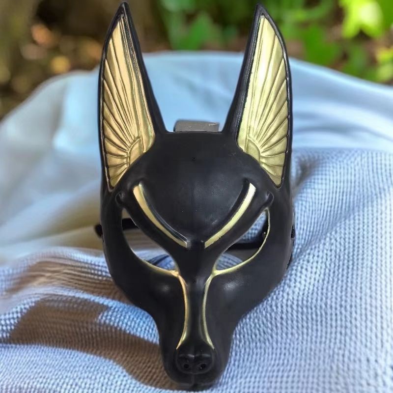 ฮาโลวีน หน้ากากฮาโลวีน God of Death Anubis อียิปต์ Guardian God Wolf Mask Halloween Ball Show Dress 