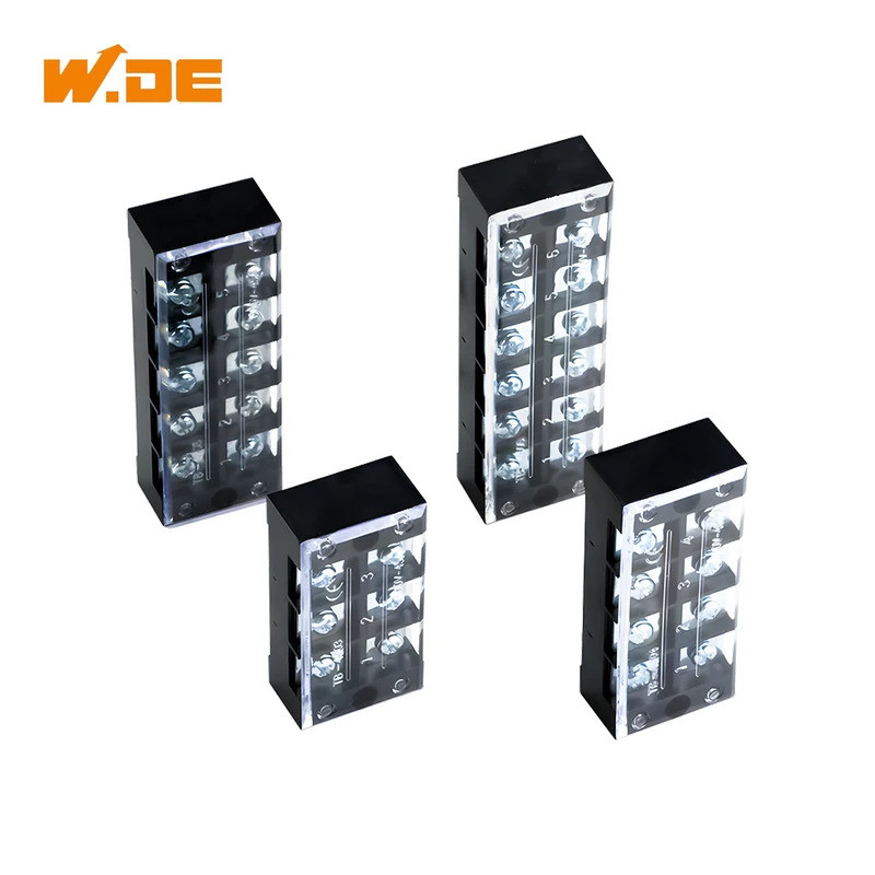 1 ชิ้น TB45 Barrier Terminal Block TB Series ขั้วต่อสายไฟ 600V 45A 3/4/6/8/10/12 ตําแหน่งการเชื่อมต่