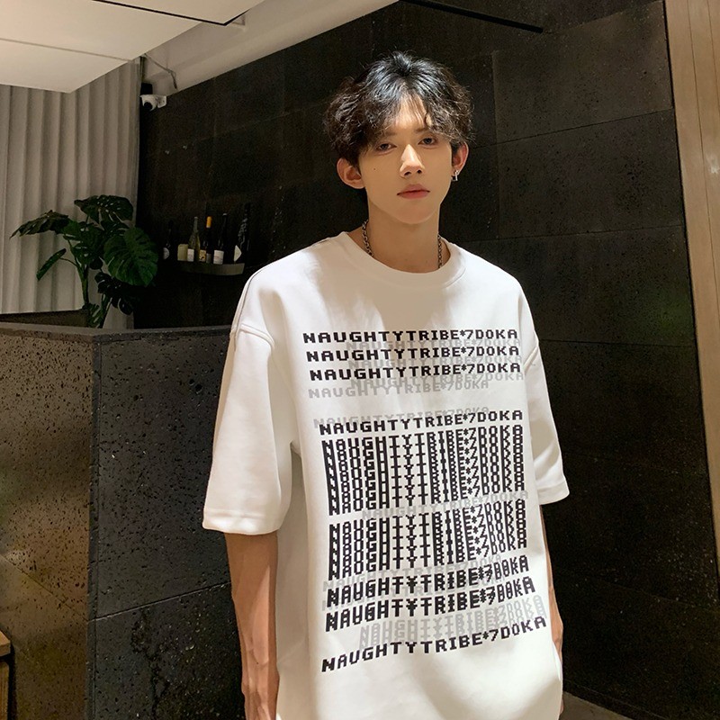 COD 2025 [Official Store] American Heavy-duty Short-sleeve T-shirt Unisex Trendy Brand New Loose Cou