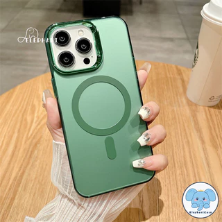 เคสโทรศัพท์รุ่น11 15 สำหรับIPhone 13 14 12 16 15 11 Pro Max 14 16 15 Plus เคสชาร์จแม่เหล็กไฟฟ้าที่มีสีสันสดใส