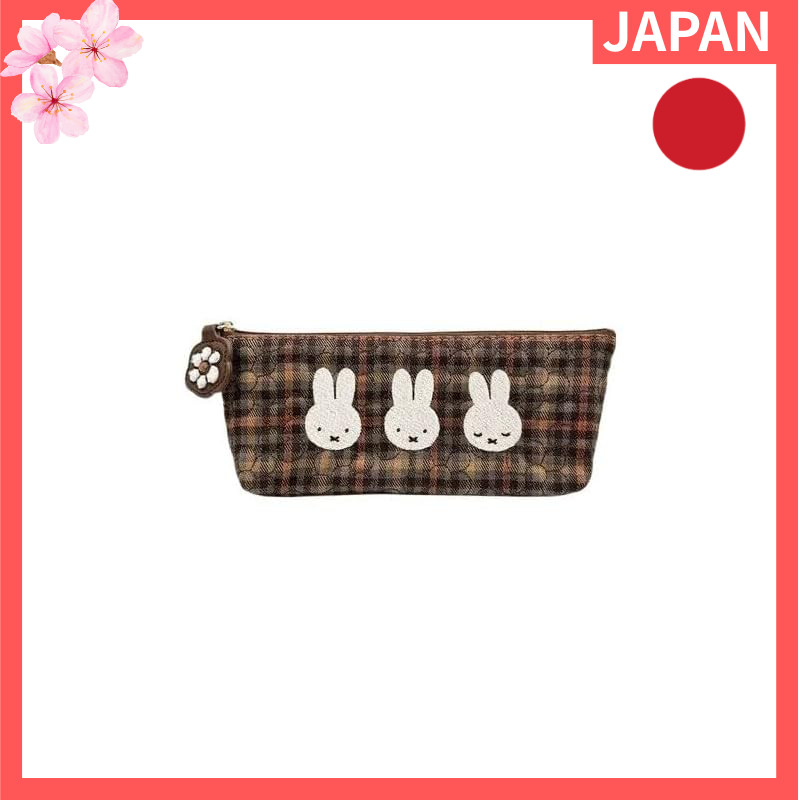 Marimo Craft Slim Pouch Quilted Check Miffy BR W205×H75×D30mm DBM-3143【Direct from Japan】
