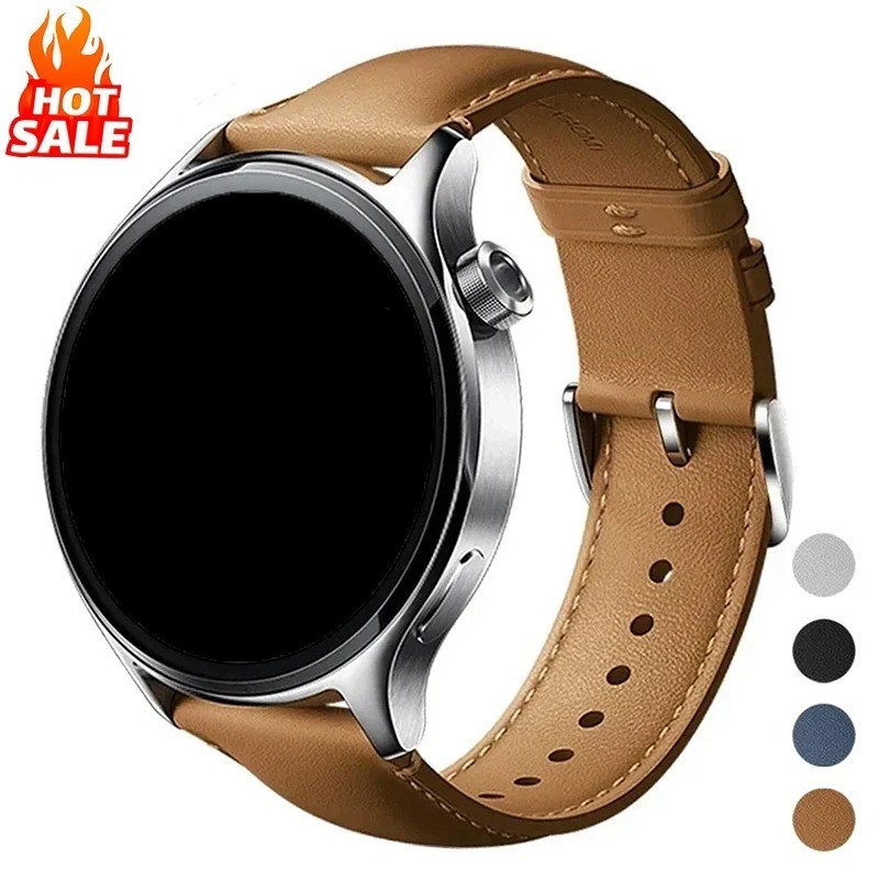 22 มม.สายหนังสําหรับ Xiaomi นาฬิกา S4/S3/S2/S1 สําหรับ Huawei Watch GT 5/4/3/2 46 มม.สําหรับ GT5 Pro GT4 Pro GT3 Pro สายรัดข้อมือสําหรับผู้หญิงผู้ชาย