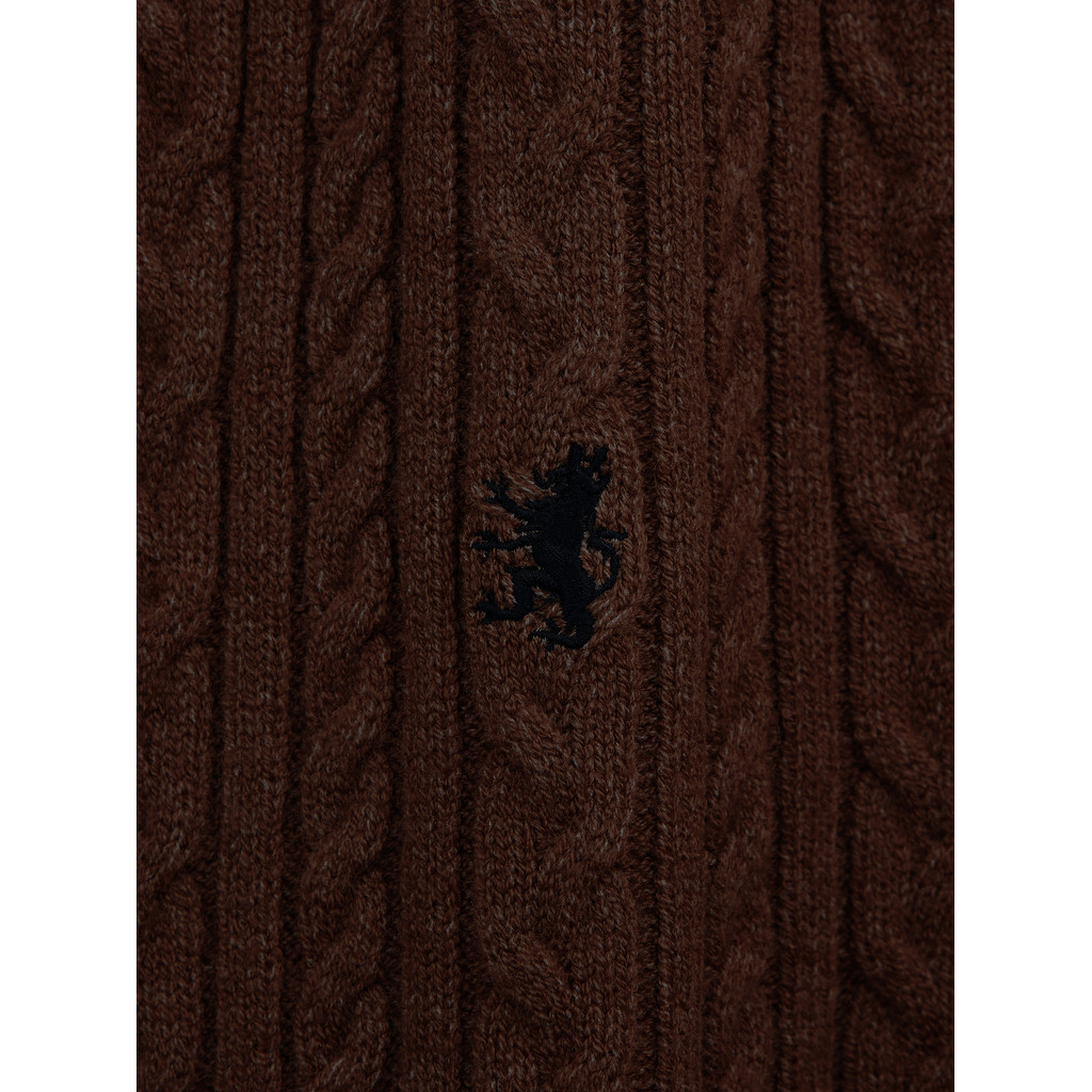 AIIZ เสื้อคาร์ดิแกนคอวีผู้ชาย ผ้าถักทอลายเคเบิล AIIZ Men's Cable Flat Knit Cardigan - รูปที่ 4