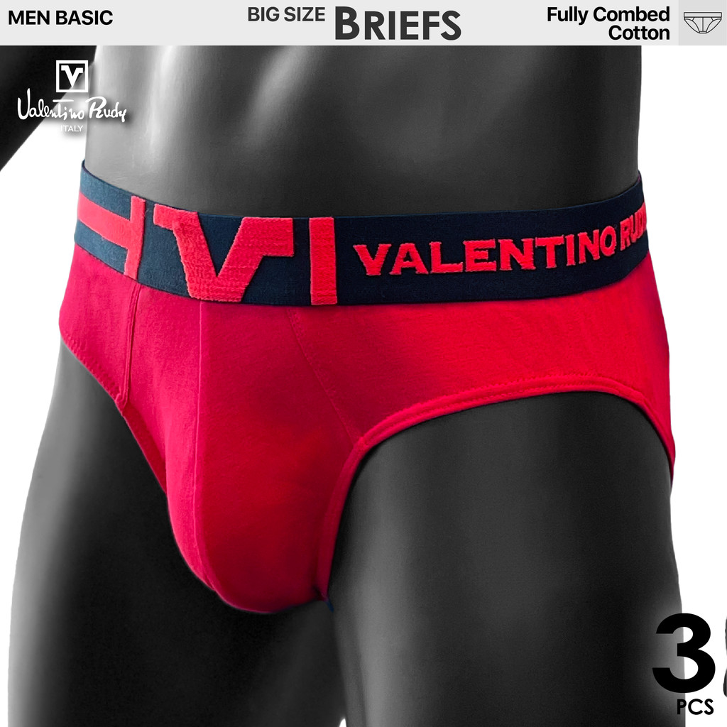 VALENTINO RUDY ชุดชั้นในชาย 3 ชิ้นผ้าฝ้ายหวีกางเกงในขนาดใหญ่ VRMB 512-3 (คละสี) Seluar Dalam Lelaki