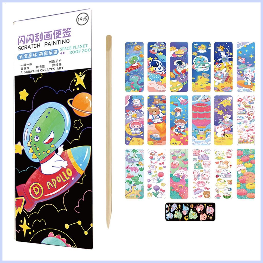 Scratch off Art ของเล่น Scratch off ชุดกระดาษ Scratch off Art Crafts Notes Art Craft Kit Creative In