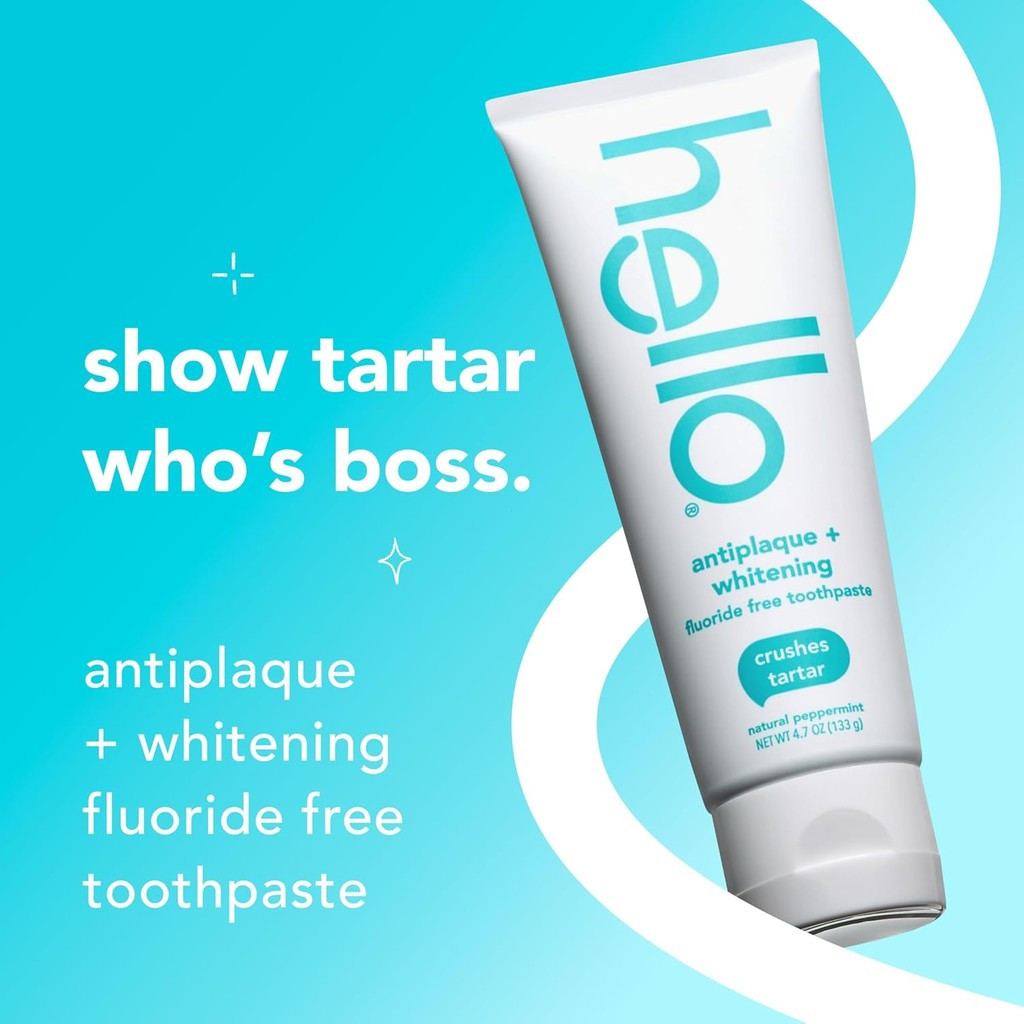 Hello Antiplaque and Whitening Fluoride Free Toothpaste and Naturally Healthy Antigingivitis Mouthwa