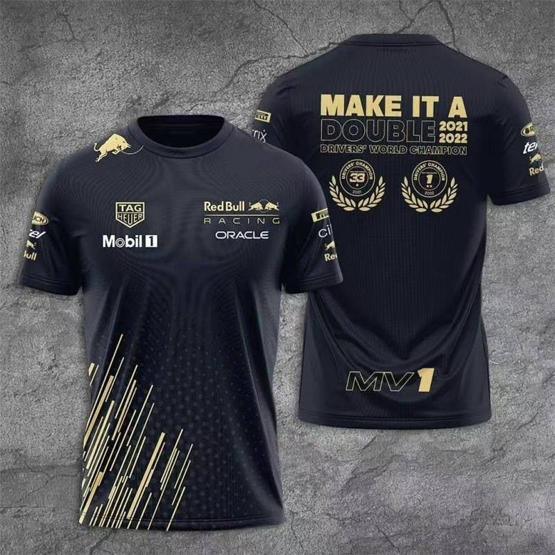 【Ready Stock】 F1 RedBull Racing World Champion Short Sleeve T-shirt plus Size Street Fashion 2025 WQ