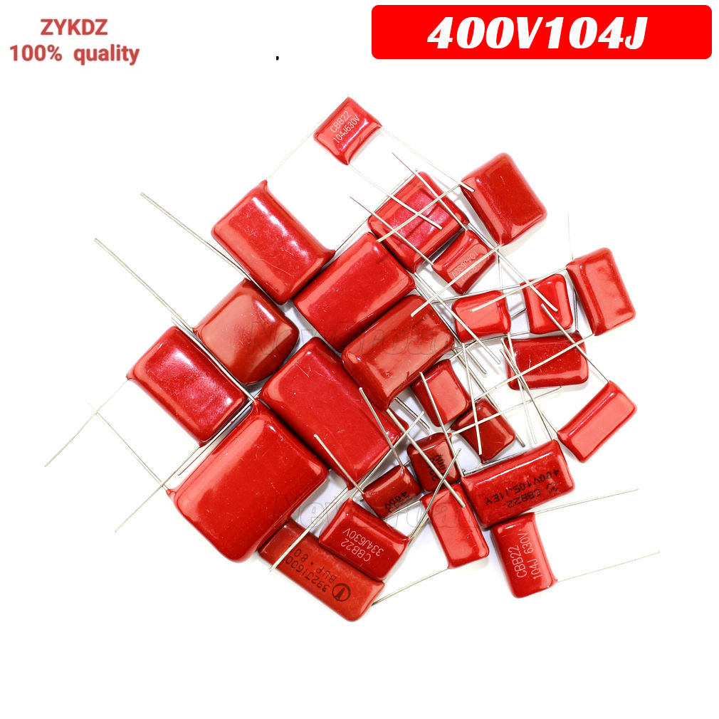 10PCS 400V104J Pitch 10 มม.0.1UF 100NF 400V 104 CBB ตัวเก็บประจุฟิล์มโพรพิลีน 104J400V 104J