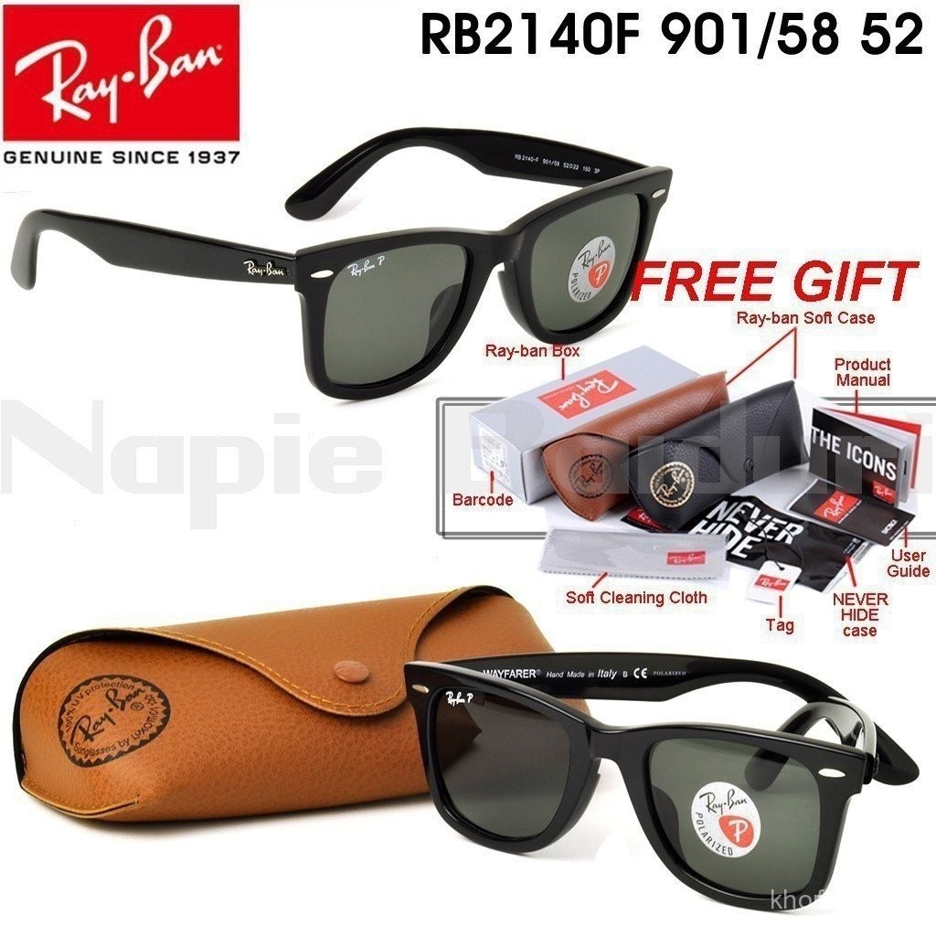 Wayfarer Clásico ของแท้ 100 % Italia rb2140 901/08