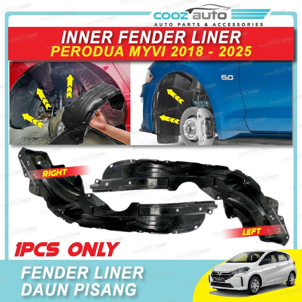 Perodua Myvi 2018 - 2025 Fender Inner Liner Mudguard Cover Banana Leaf Car Protector