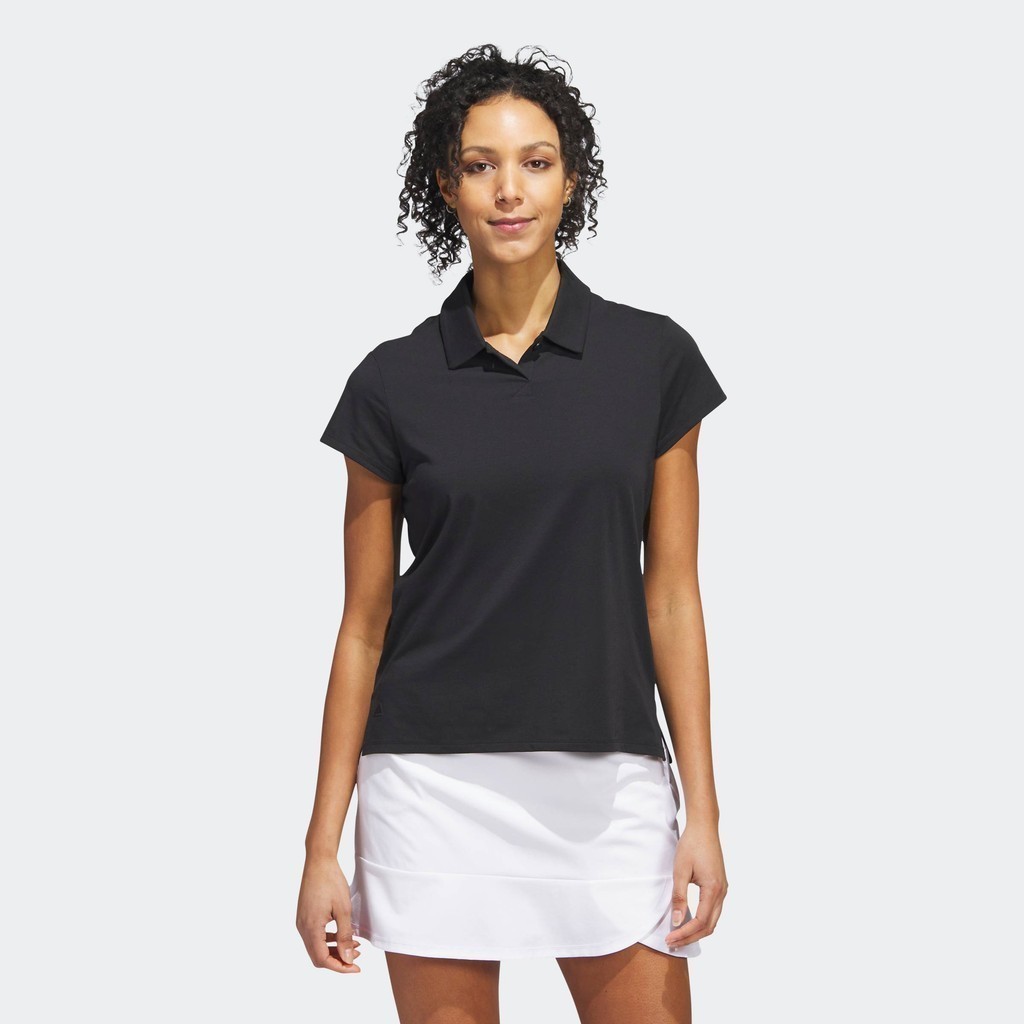 adidas Golf Go-To Heathered Golf Polo Shirt Women Black IA3498