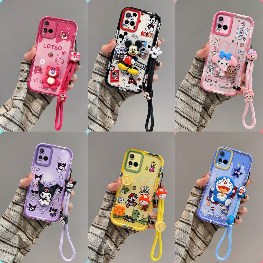 เคส VIVO Y21 Y21S Y21T Y33S Y33T T1X อะนิเมะตัวอักษรสติกเกอร์ตุ๊กตาเคสโทรศัพท์