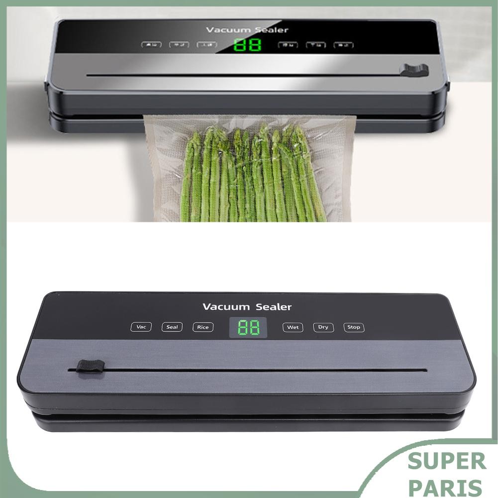 Superparis เครื่องซีลสูญญากาศอัตโนมัติอาหารแห้งชื้นโหมด 6 เครื่องหน้าจอ LED และ 30 ชิ้นกระเป๋า 65KPA
