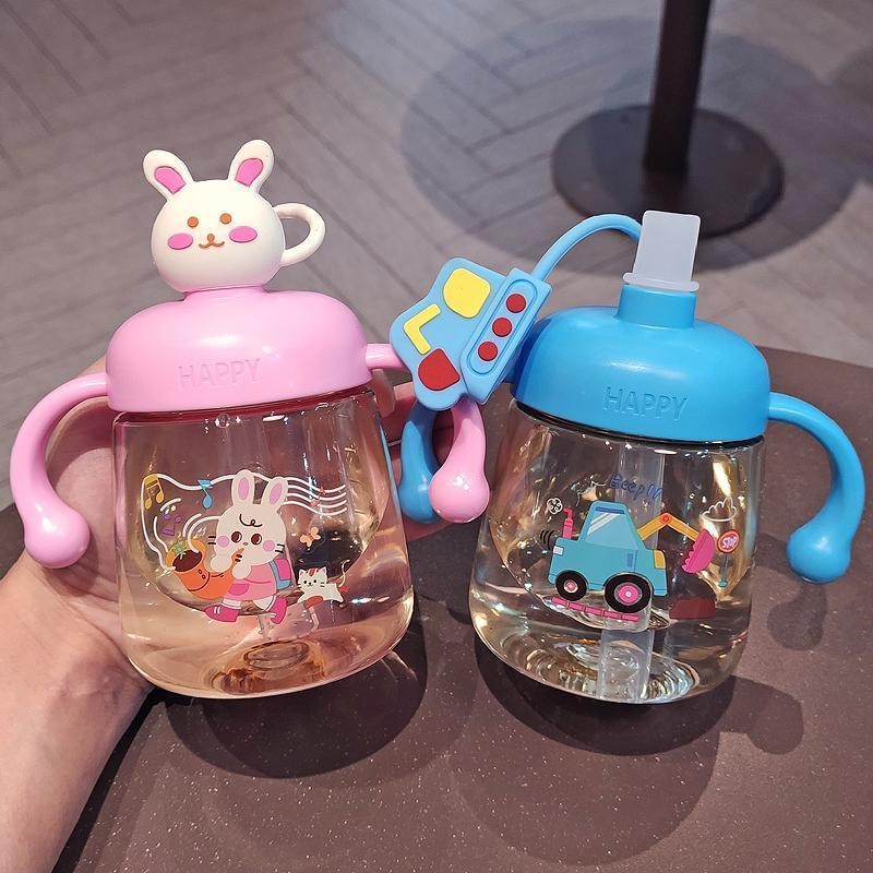 ขวดน้ำเด็ก ฝึกเด็กดื่ม 350ml 12oz มีสเกลข้างขวด มีฝาปิด ขวดน้ำมีหูจับ แก้วฝึกดื่ม แก้วหัดดื่ม ขวดนม ถ้วยหัดดื่ม แก้วเด็ก