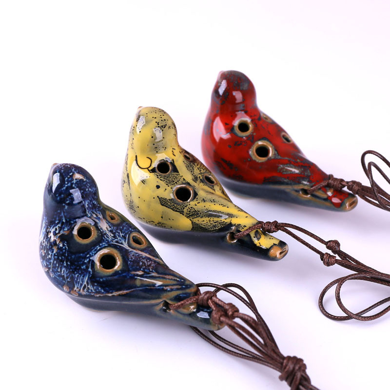 6 หลุม Ocarina เริ่มต้น Introductory เครื่องดนตรีประสิทธิภาพ Six-Hole Alto C Ocarina ขนาดกลางสามารถ 