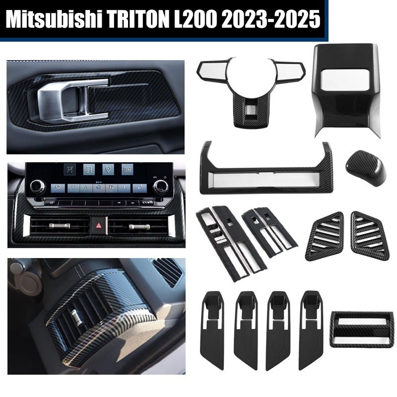 Lhd/rhd ภายในรถ garnish สําหรับ triton l200 2023-2025 เกียร์ shift แผงด้านในประตูชาม air outlet ฝาคร