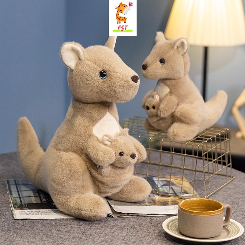 FST Kangaroo Plush Toy, กระเป๋ามาสคอตสมบัติแห่งชาติของออสเตรเลีย, ตุ๊กตาแม่และเด็ก, ตุ๊กตาผ้าเด็ก, ท