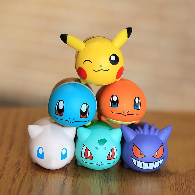 Pokémon Pokémon Pikachu Jenny Turtle Gengar Jenga Jenga ฟิกเกอร์เครื่องประดับตุ๊กตาน่ารัก