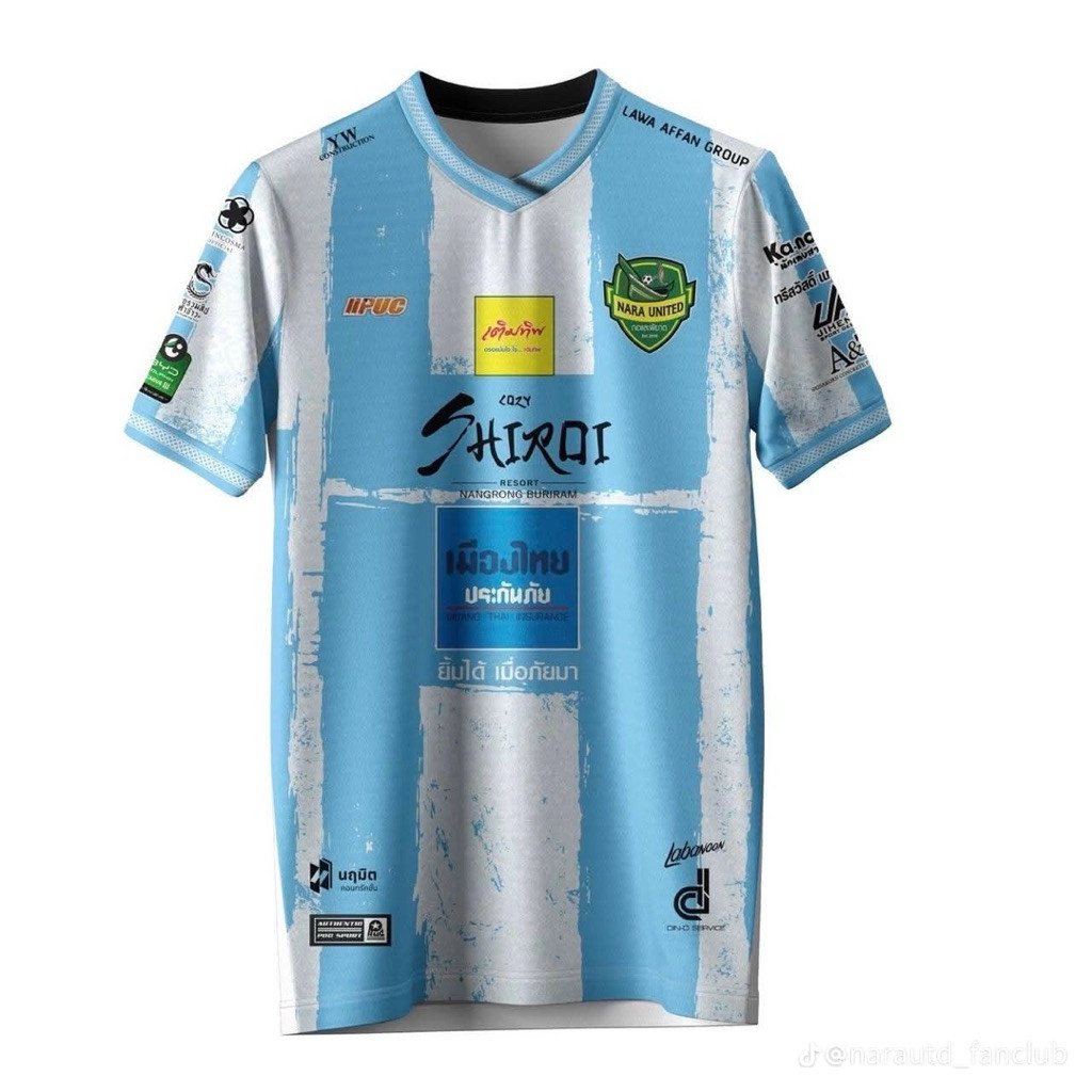 ชุดผู้รักษาประตู Nara United Racing Set สำรอง ฤดูกาล 2025/2026 สีขาวลายเส้นฟ้า