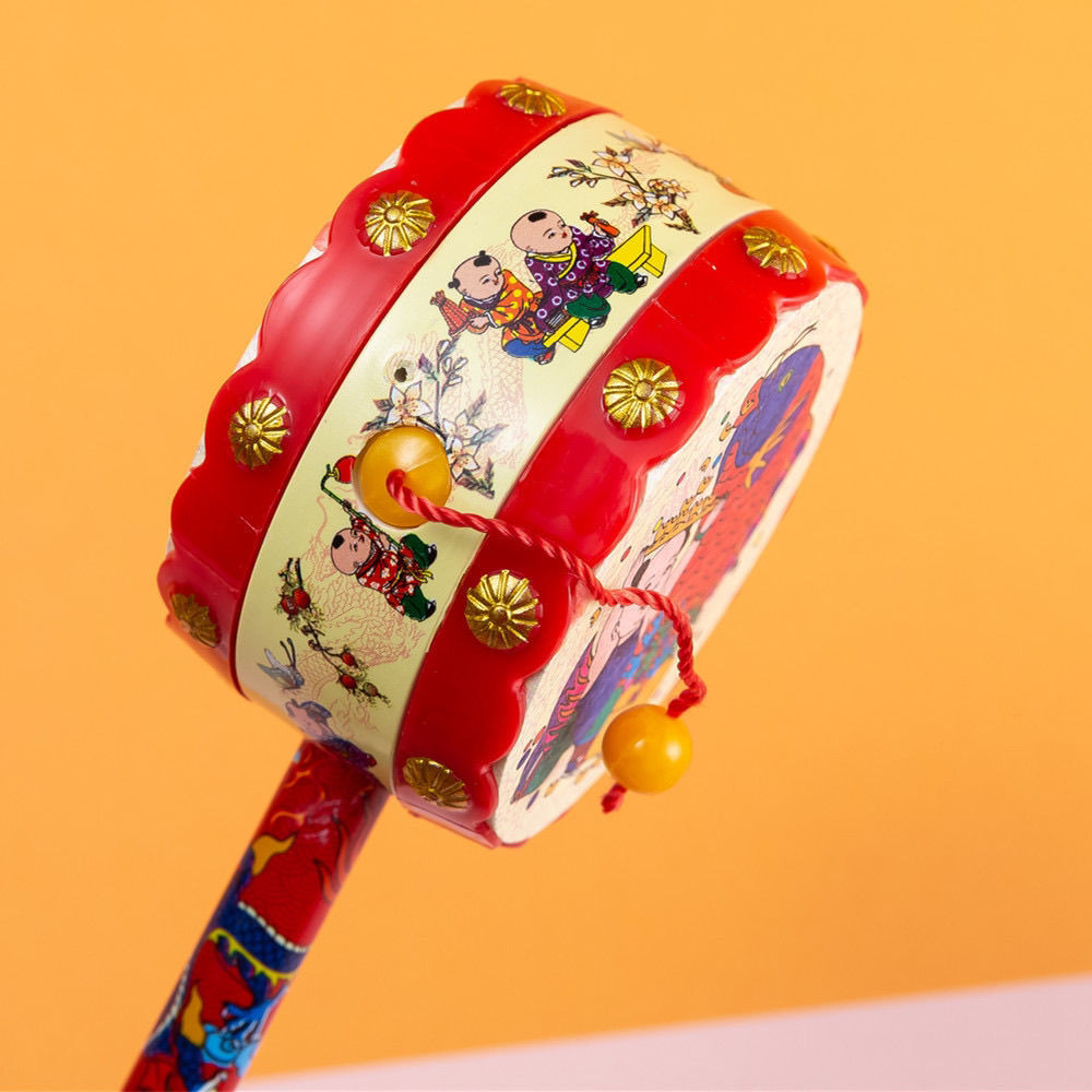 สินค้าใหม่พร้อมสต็อกของเล่นทารกแรกเกิด Wave Drum Baby Wooden Grip Training Hand-Cranked Baby 612 เดื