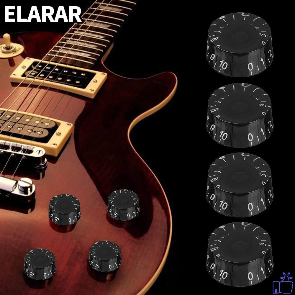 เอลรา‌R Tone Volume Knob พลาสติกสีดําพร้อมตัวเลขสีขาว Universal Bass Tuning Switch สําหรับ Les Paul 