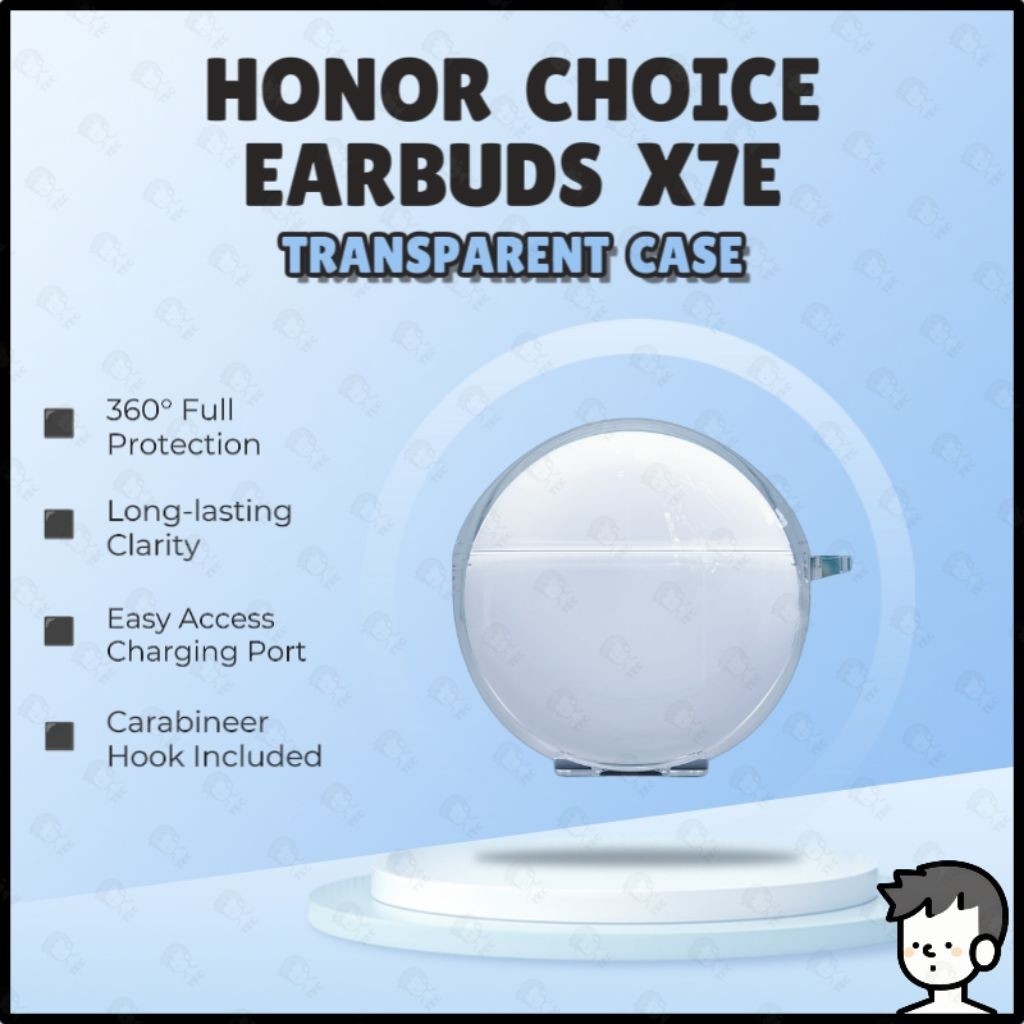 HONOR CHOICE Earbuds X7e Case Wireless Earbud Protective Shell Soft TPU Transparent Case Honor Choic