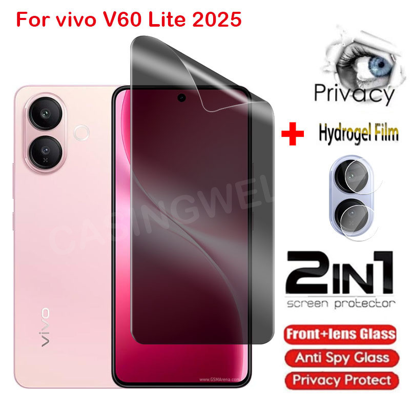 ป้องกันหน้าจอสําหรับVivo V60 Lite 4G 5G 2025 ความเป็นส่วนตัวHydrogelฟิล์มAnti-Spyคลุมทั้งหมดป้องกันหน้าจอฟิล์มกลับเลนส์ป้องกันฟิล์ม