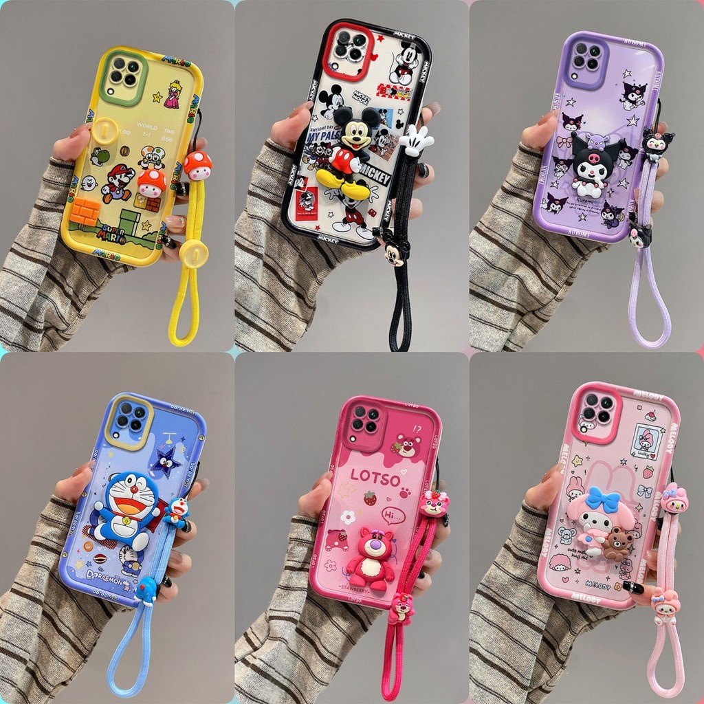 เคส Samsung A12 ตุ๊กตาสติ๊กเกอร์ตัวละครอนิเมะ เคสโทรศัพท์