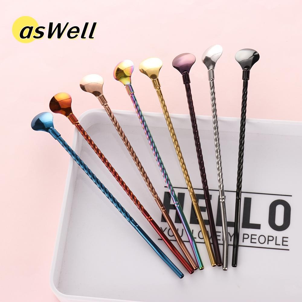 ASWELL ช้อนหลอดนํากลับมาใช้ใหม่ปาร์ตี้บ้านสแตนเลส