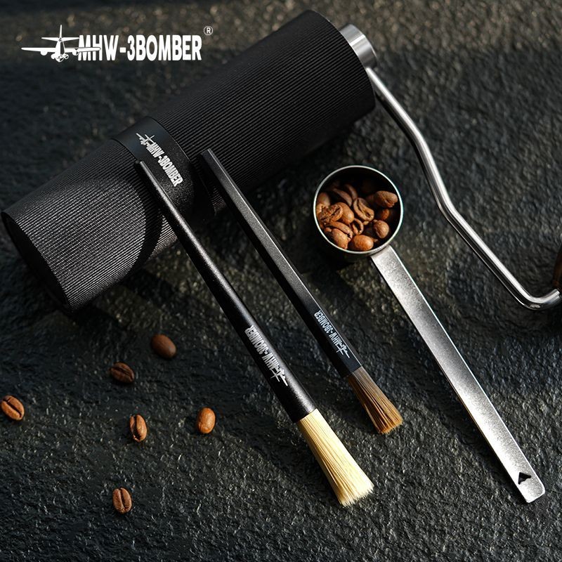 MHW-3BOMBER Bomber แปรงกาแฟเครื่องบดแปรงทําความสะอาดอลูมิเนียมแปรงทําความสะอาดหัวแปรง PET