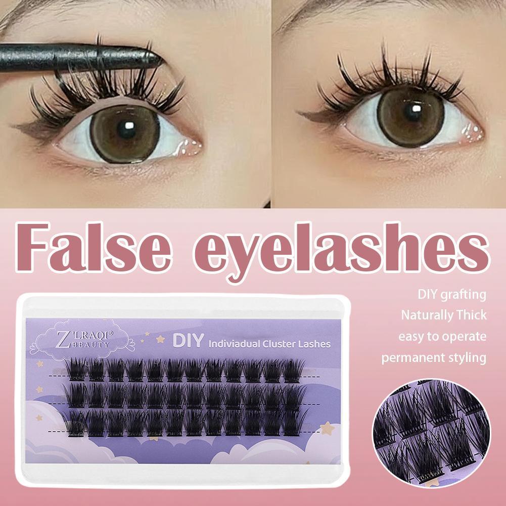 ขนตาปลอมมังงะ Lashes ส่วนบุคคล Fox Eye Eyelashes ปริมาณ Cat Segmented หู Y6h8