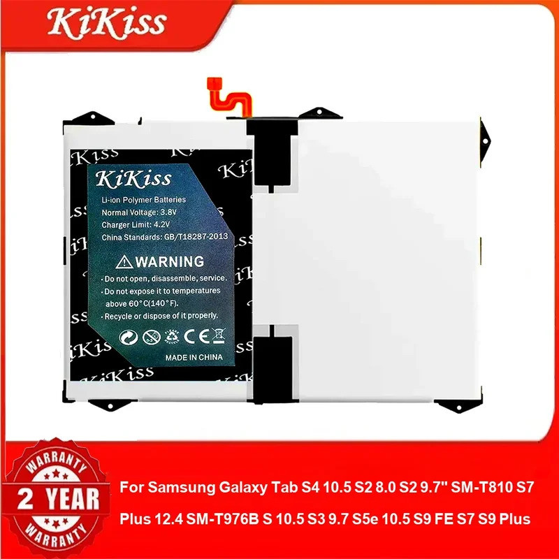 แบตเตอรี่สําหรับ Samsung Galaxy Tab S4 10.5 S2 8.0 S2 9.7 "SM-T810 S7 Plus 12.4 SM-T976B S 10.5 S3 9