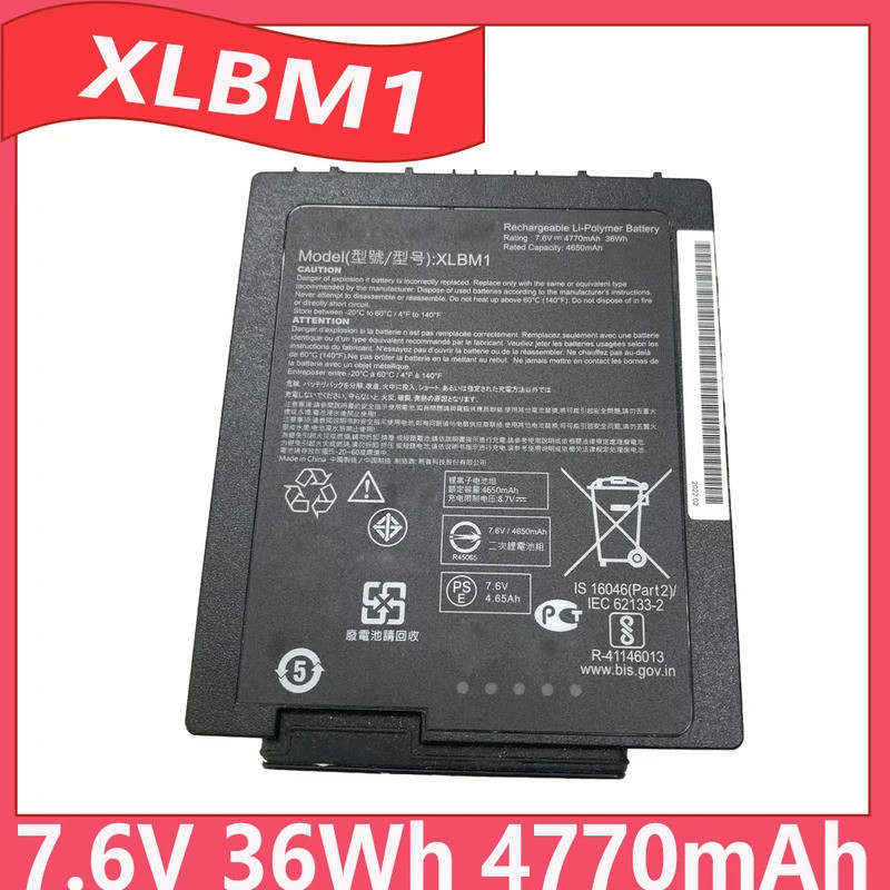 ใหม่ XLBM1 7.6V 36Wh 4770mAh แบตเตอรี่แล็ปท็อปสําหรับ Zebra Xplore LynPD5O3 0B23-01H4000E 0B23-023U0