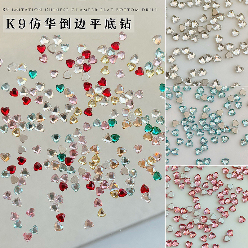 50 ชิ้น 3 มิลลิเมตร Mini Love Heart คุณภาพสูงกระพริบเล็บ Diamonds Influencer ขายร้อน diy MINI ขนาดเล็กรักสวมใส่เล็บเพชร